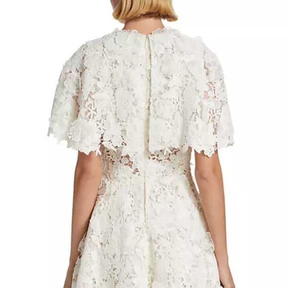 NWT Jason Wu Collection Floral Guipure Lace Cape Minidress in white size 2 #1128 - Picture 5 of 13